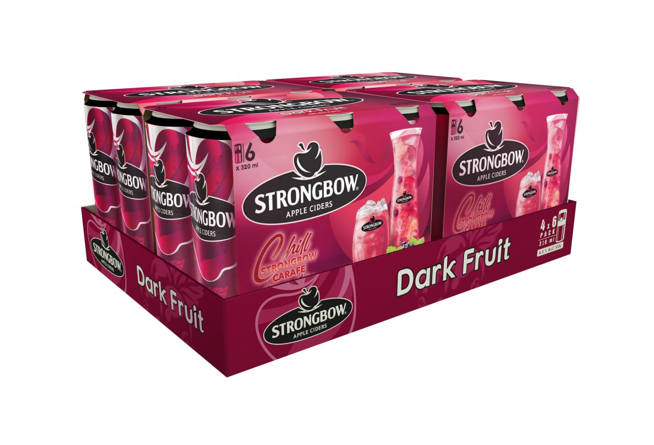 THÙNG 24 LON NƯỚC TÁO LÊN MEN STRONGBOW VỊ DÂU ĐEN 320ML/LON