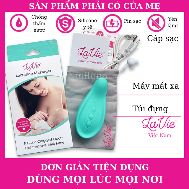 Máy Massage Thông Tắc Tia Sữa Kích Sữa Lavie Tự Làm Tại Nhà Chữa Tắc Nhanh An Toàn Không Đau Ngừa Tái Phát Hàng Đầu Hoa Kỳ