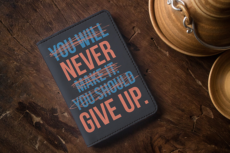 Bao Da Hộ Chiếu / PASSPORT Mika Nhộng NEVER GIVE UP-001-003-P - Đen