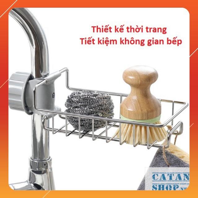 Giỏ inox treo vòi rửa chén,vòi tắm tiện dụng