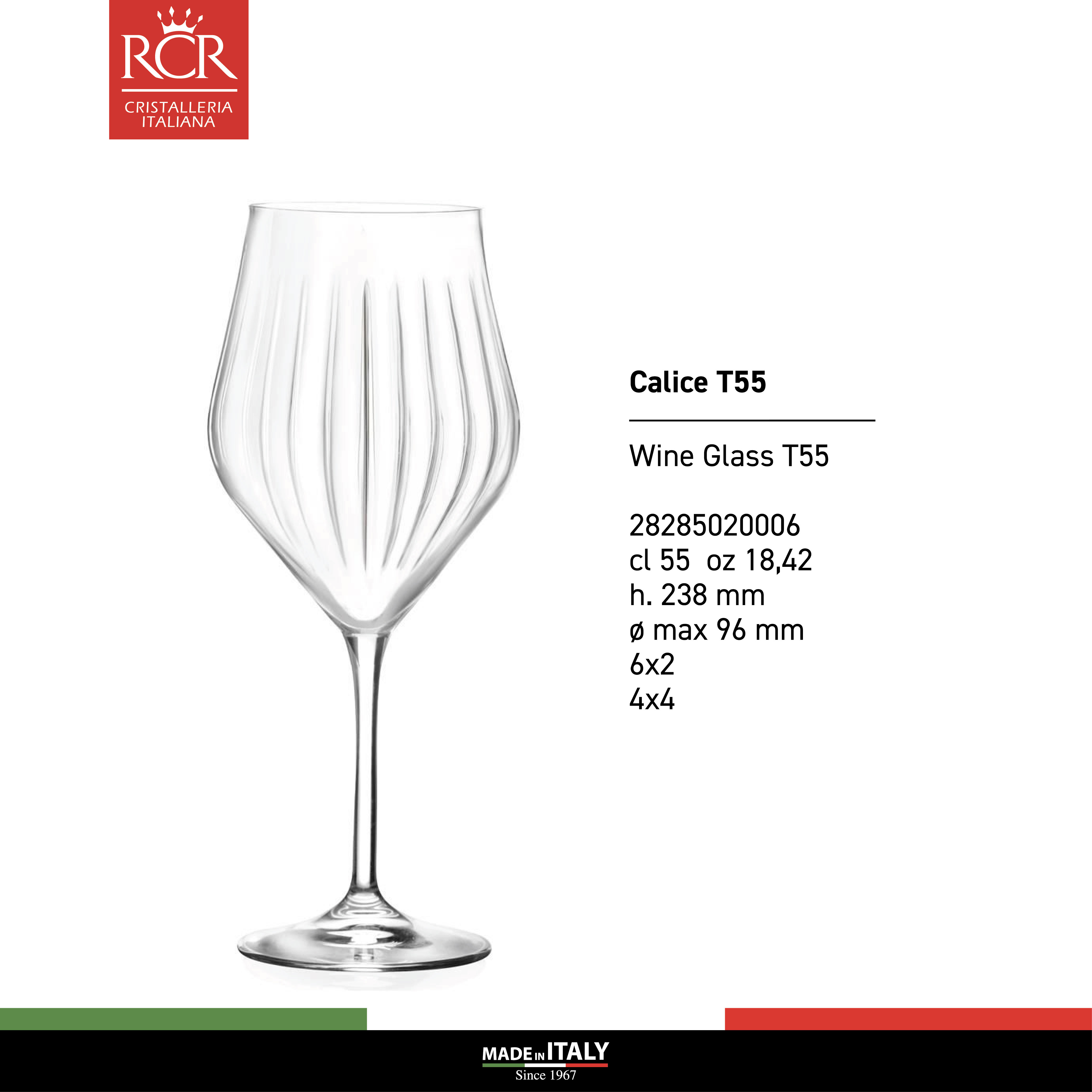 Ly Uống Rượu Vang Thuỷ Tinh Pha Lê Không Chì Ý RCR Crystal Timeless - Timeless Wine Glass 550 ml