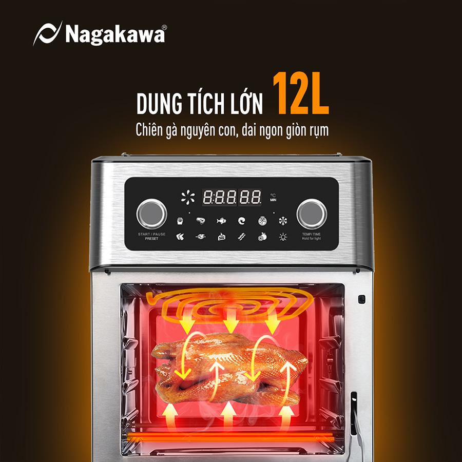 Nồi chiên không dầu Nagakawa NAG3304 (12 Lít) - Hàng chính hãng