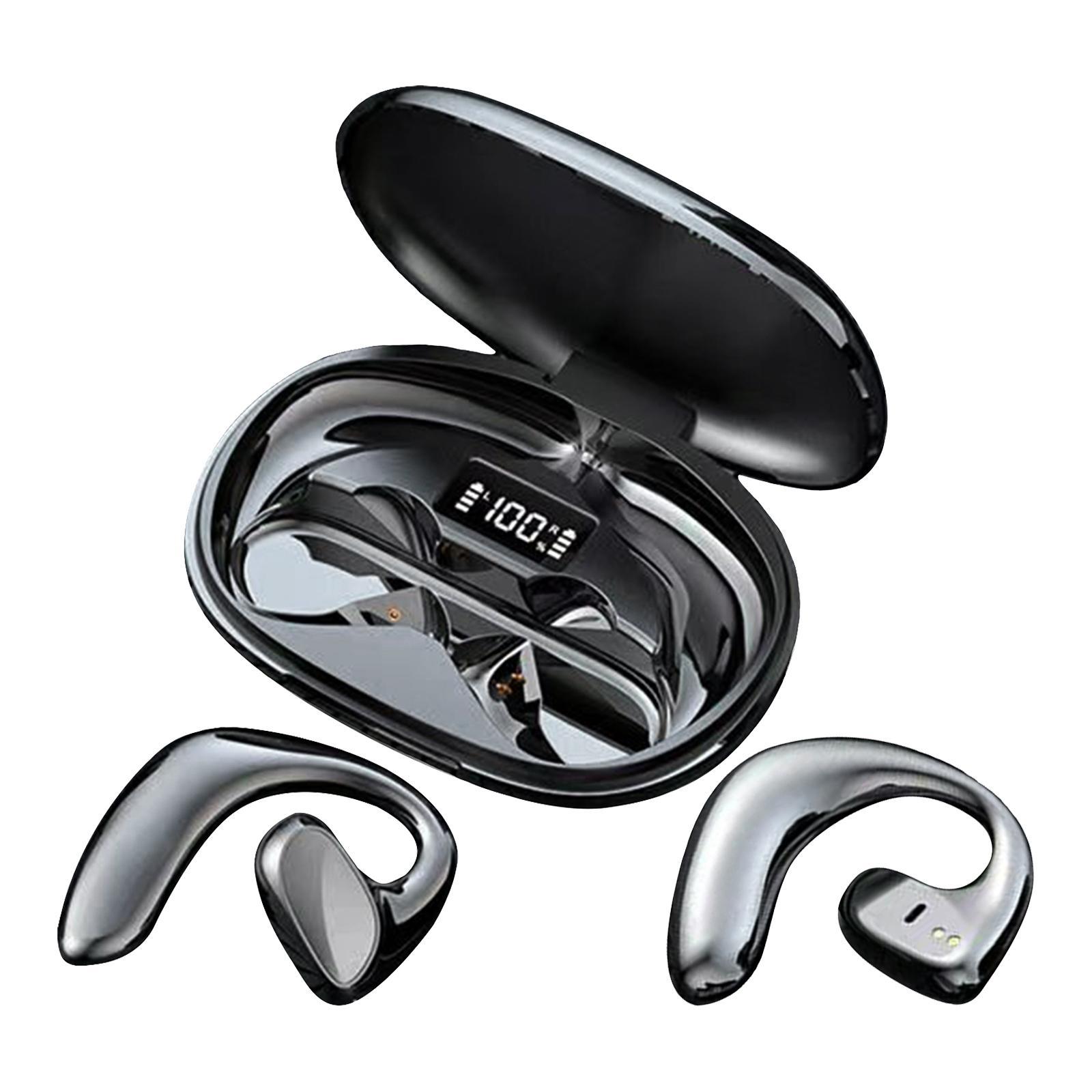 Air Conduction Bluetooth Headphones Wireless Headset Over Ear for Workout Black