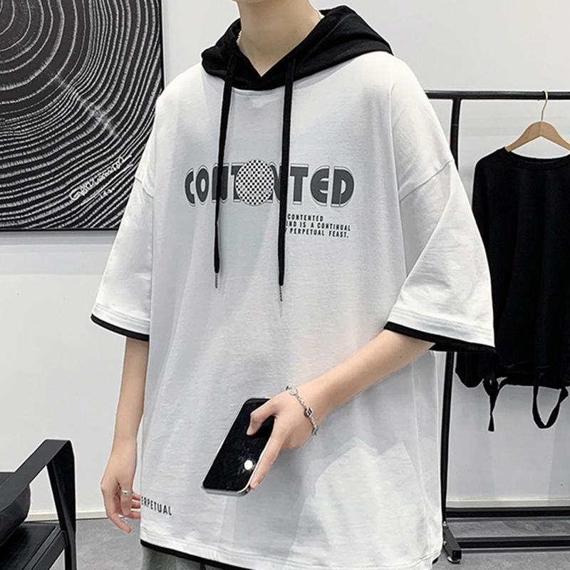 Áo Hoodie Ngắn Tay Nam In Chữ Basic Dáng Rộng Phong Cách Hàn Quốc Thời Trang Zenkonu TOP NAM 258V1