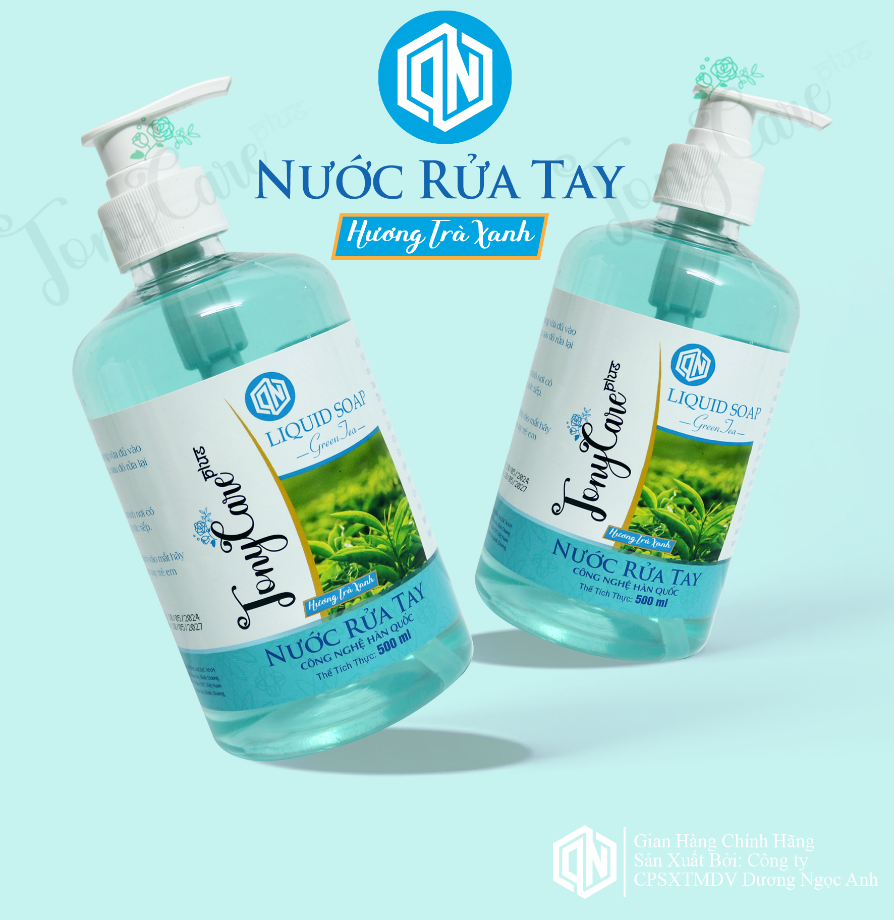 Nước rửa tay Tonycare 500ml Hương Trà Xanh – Diệt khuẩn, dịu nhẹ, hương thanh mát – Chính hãng Tonycare