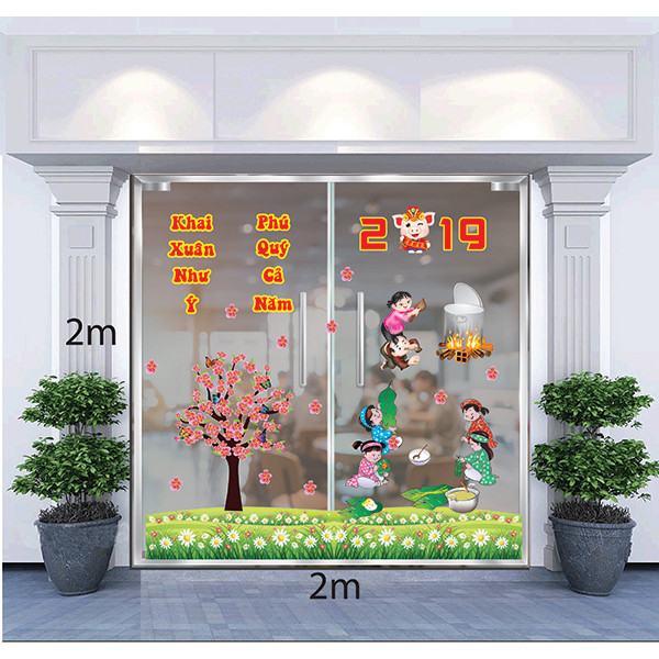 Decal Dán Tường Trang Trí Tết Xuân Combo Số 30