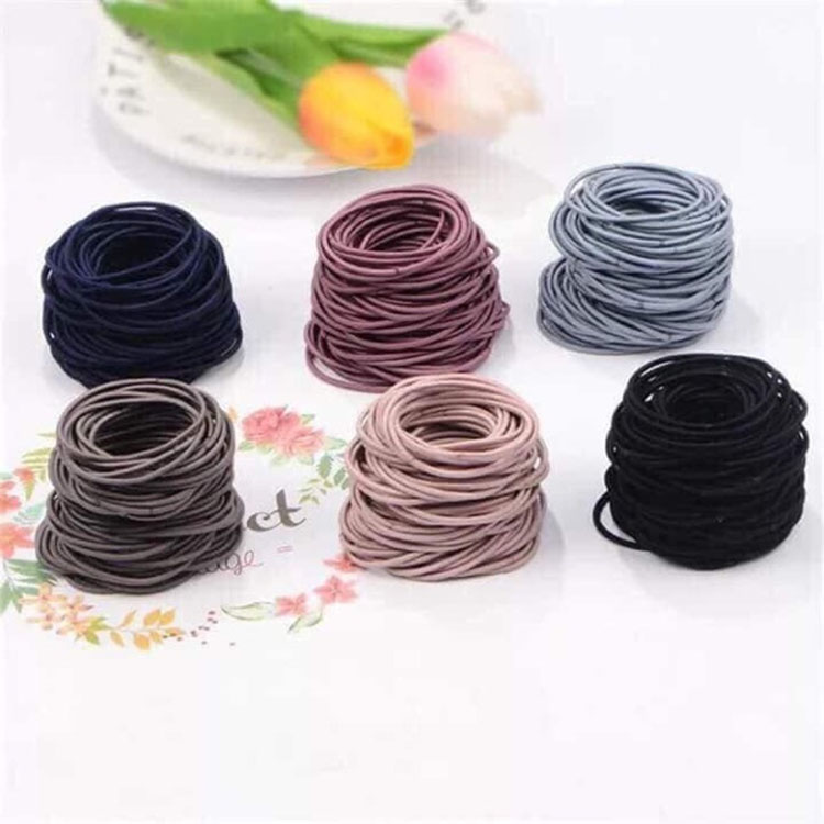 Set 50 Dây Chun Cột Tóc Co Dãn Kèm Túi Zip Xinh Xắn SC06