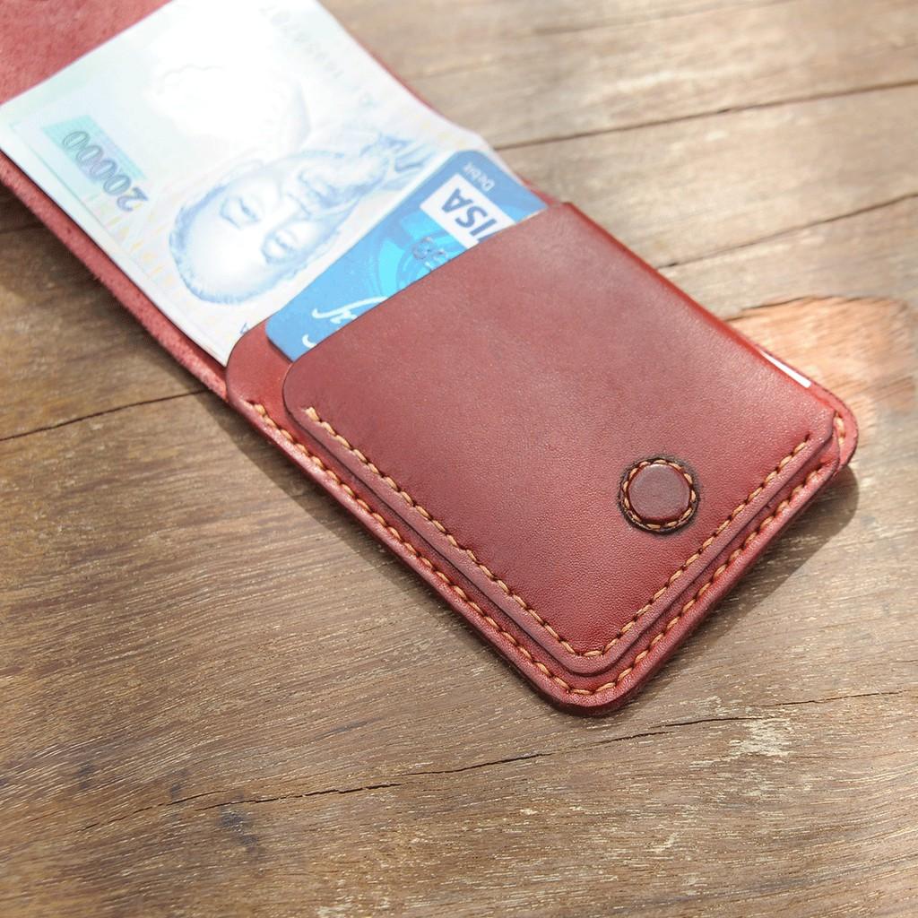 Ví nam mini thủ công-Da bò nhập khẩu - Đồ da Handmade -  DT704