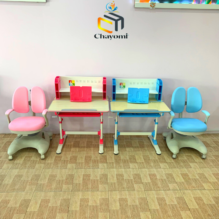 Bộ bàn ghế học sinh thông minh chống gù chống cận Chayomi C69 ( Dài 80cm, rộng 60cm, cao 77cm )
