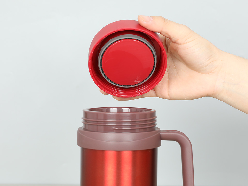 Bình Giữ Nhiệt Lock&amp;Lock New Basic Table màu đỏ LHC4026RR 500ml - Hàng chính hãng, nắp bình 3 lớp tiện lợi - JoyMall