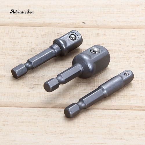 Bộ 3 thanh Lục Giác nối dài Gắn Đầu Máy Khoan Bắt Vít 1/4&quot; 3/8&quot; 1/2&quot;