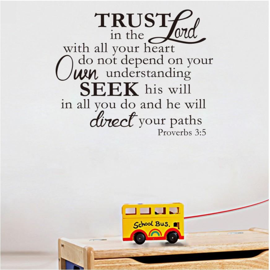 Decal trang trí tường - Chữ Tiếng Anh Trust In The Lord