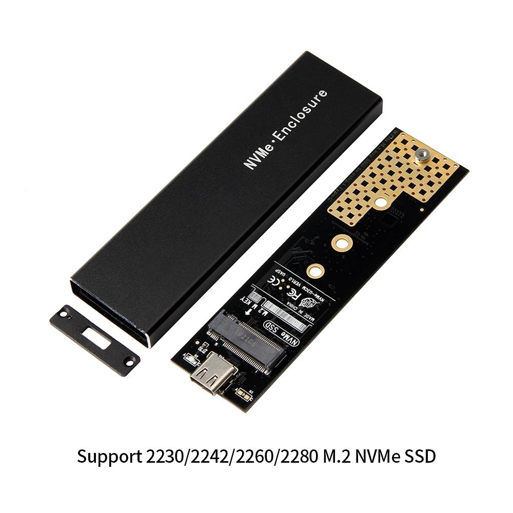 M.2 NVMe SSD Case NVME SSD Enclosure Type-C Interface M.2 NVMe Hard Disk Case Aluminum Alloy External Hard Drive Case
