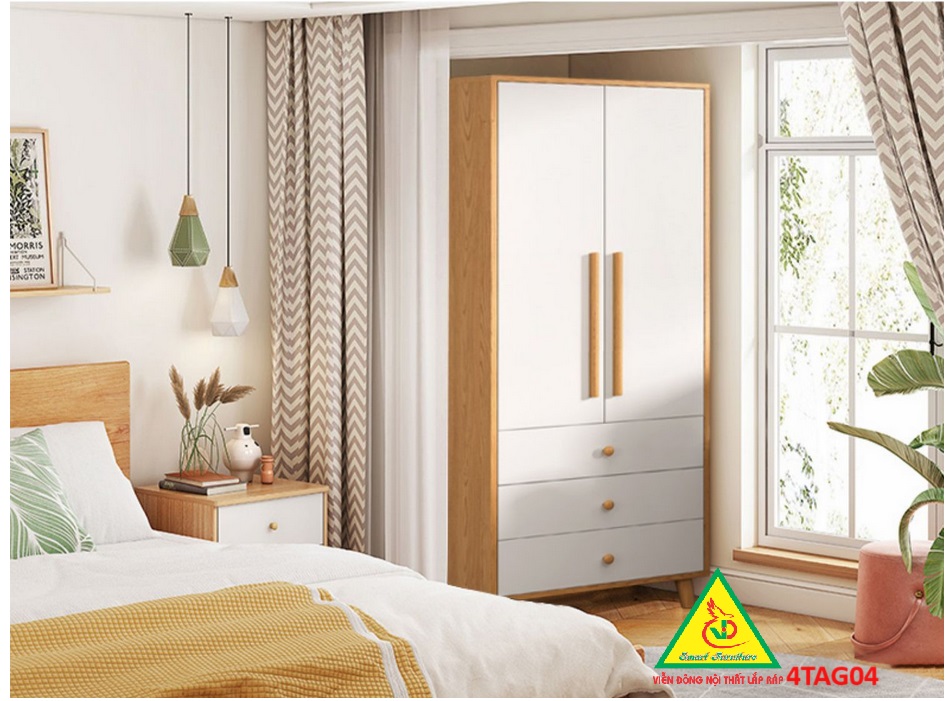 Tủ quần áo gỗ MDF 4TAG04 - Nội thất lắp ráp Viễn Đông ADV