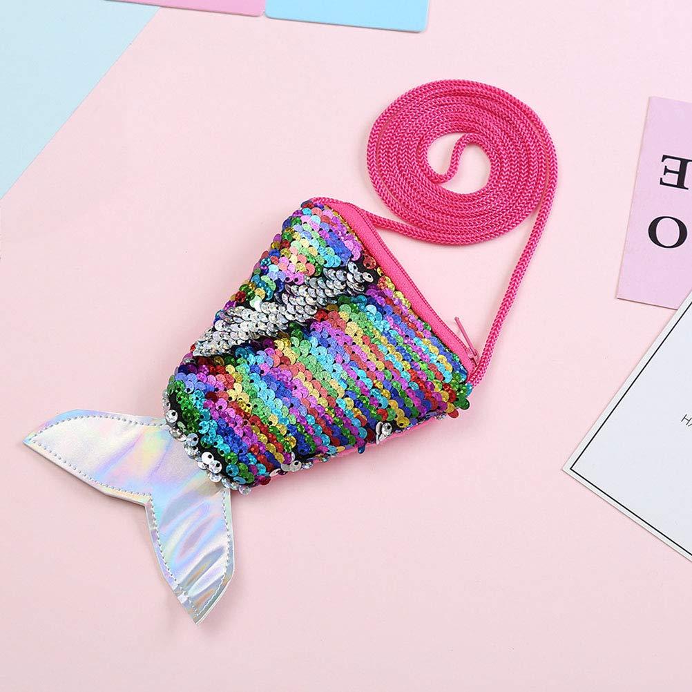 Đuôi nàng tiên cá Sequin Wallet Túi Crossbody Túi Sling Thay đổi tiền Người giữ thẻ Quà tặng túi cho nữ