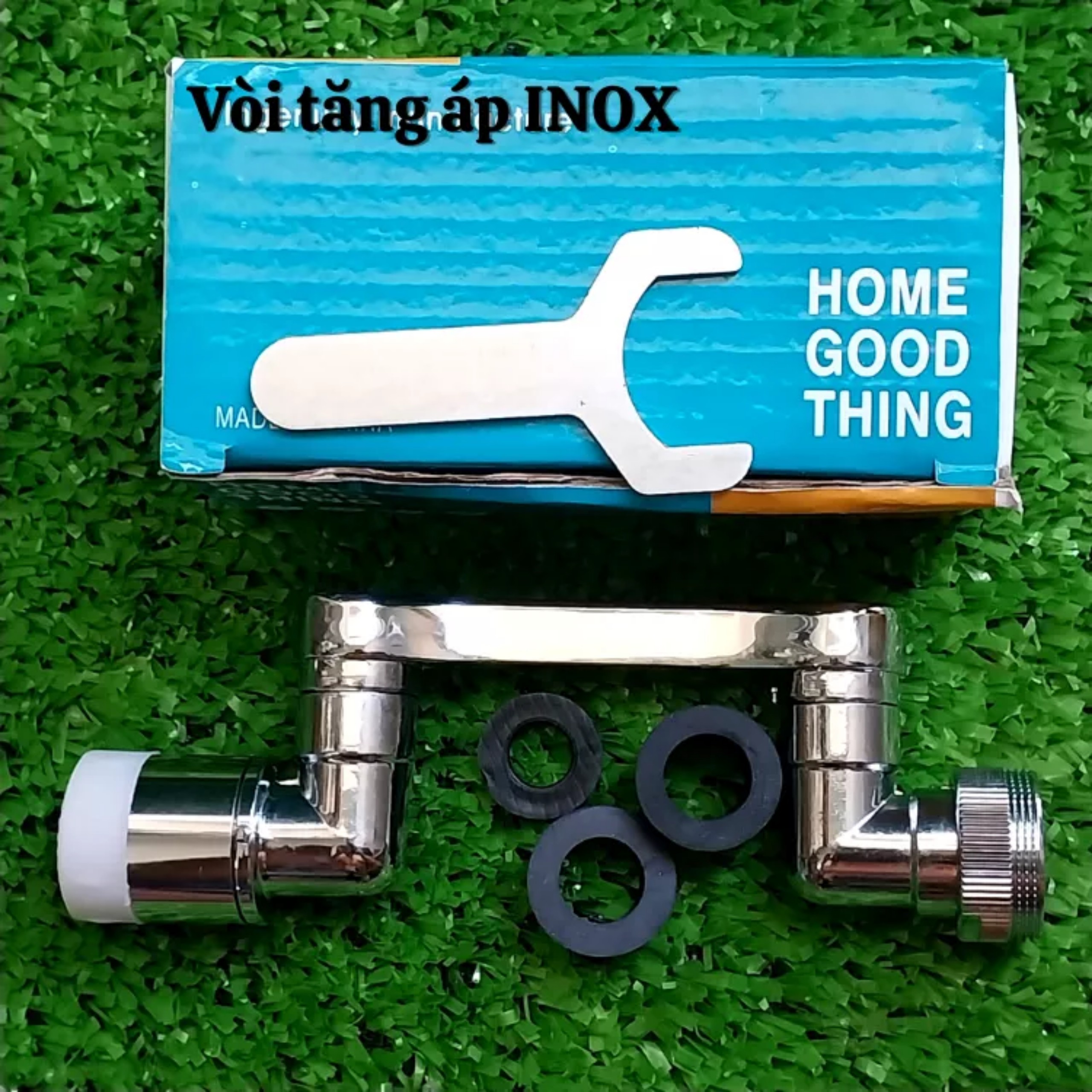 Vòi nước tăng áp Inox cao cấp thiết kế xoay 1080đ với 2 chế độ phun nước tiết kiệm