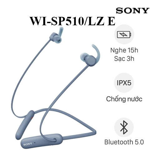 Tai Nghe Nhét Tai Bluetooth Sony WI-SP510 - Hàng chính hãng