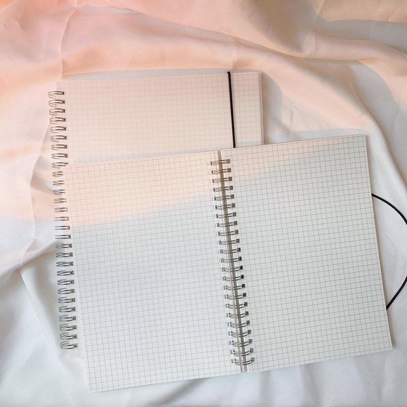 Grid Notebook - Sổ Ô Vuông - sổ kẻ ô grid - Sổ gáy xoắn bìa nhựa Basic Notebook