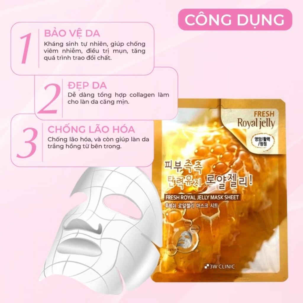 Mặt Nạ 3W Clinic Royal Jelly Mask Sheet Sữa Ong Chúa Dưỡng Sáng 23ml