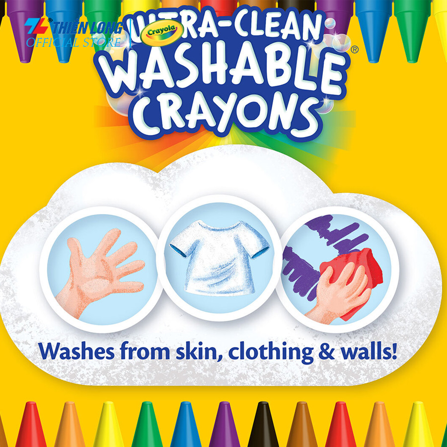 Bộ 24 sáp màu có thể rửa được Crayola Ultra-Clean Washable Crayons