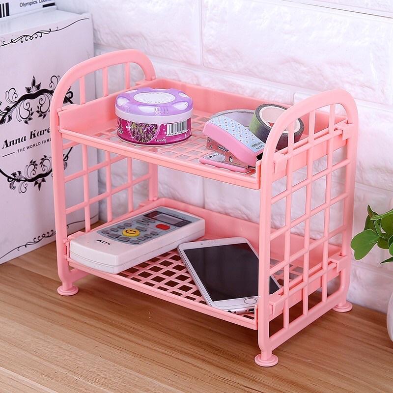 KỆ NHỰA MINI 2 TẦNG ĐỰNG ĐỒ ĐA NĂNG SIÊU XINH, TIẾT KIỆM KHÔNG GIAN , CHẤT LIỆU NHỰA CAO CẤP