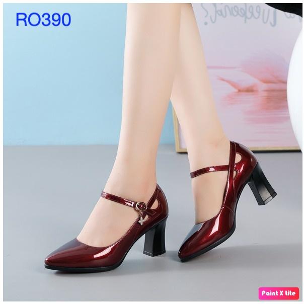 Giày cao gót nữ quai ngang ROSATA RO390 - 7p - Đen, Đỏ - HÀNG VIỆT NAM - BKSTORE