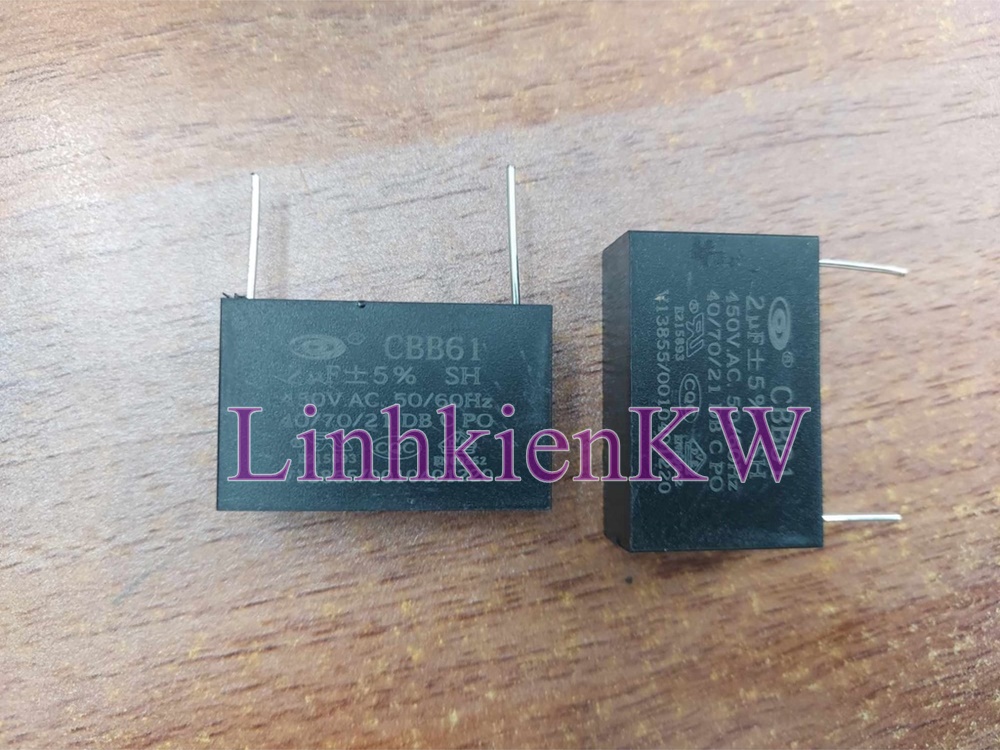 Tụ Quạt CBB61 2uf 450v chân kim cắm mạch mới !