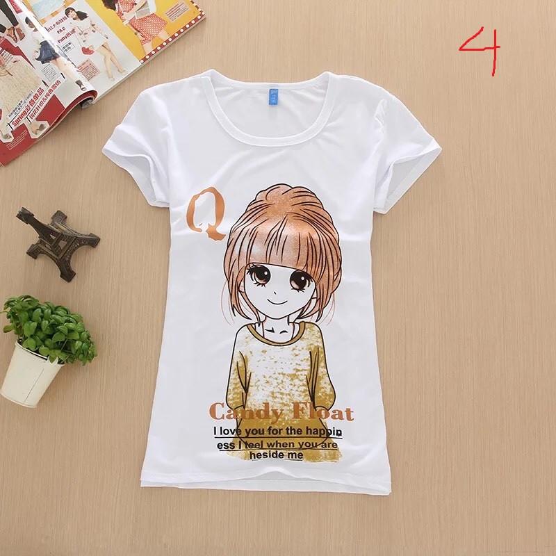 (Xả kho) Áo phông nữ hàng cao câp Họa tiết Cute BLUECHHIC26