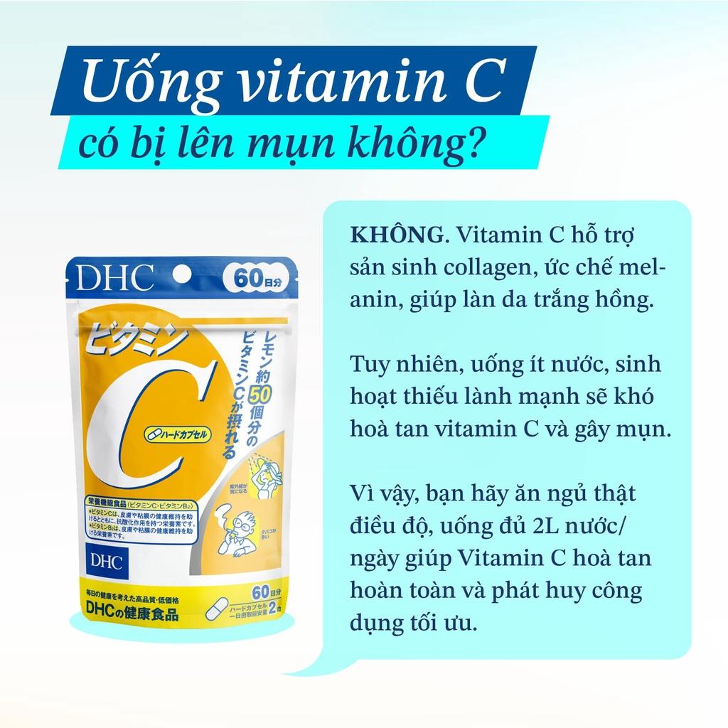 Viên Uống Vitamin C DHC Nhật Bản Làm Đẹp Da, Trắng Sáng Mờ Thâm, Thực Phẩm Chức Năng Tăng Cường Sức Đề Kháng
