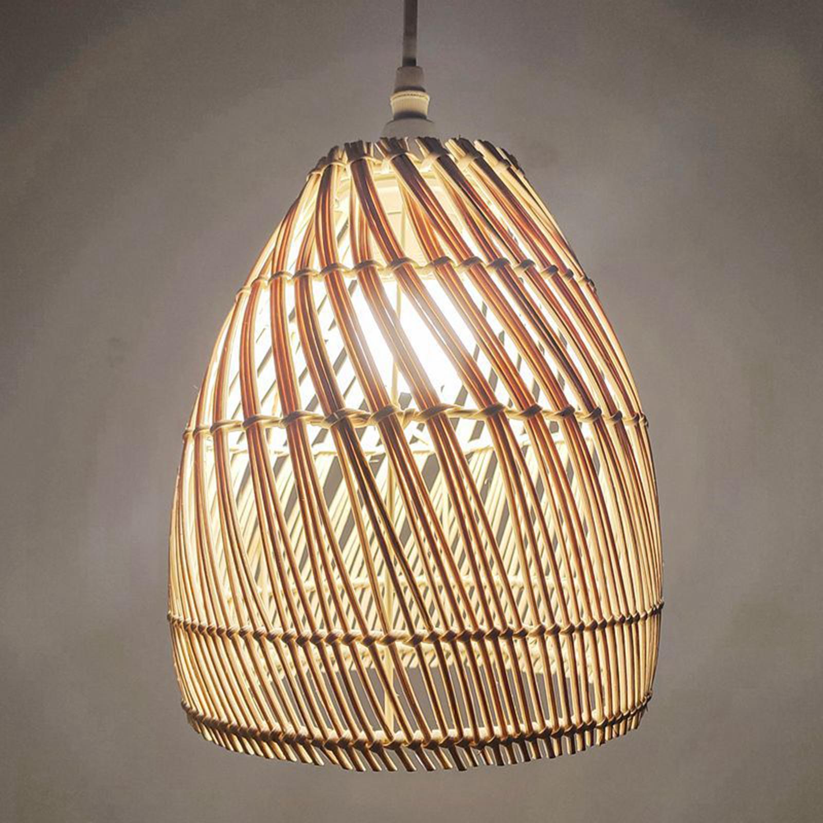 Woven Rattan Pendant Lamp Cover 1 Piece Rattan Lamp Shade for Pendant Light,