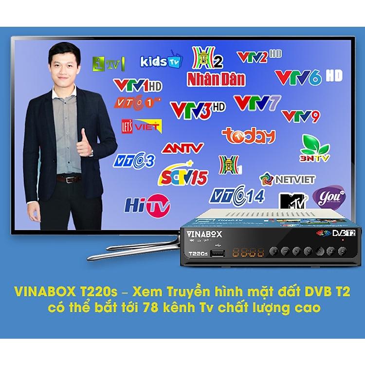 Đầu Thu KTS DVB T2 VINABOX T220S dùng anten – XEM TRUYỀN HÌNH MIỄN PHÍ - hàng chính hãng