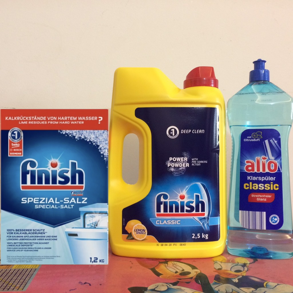 Combo bột finish 2,5kg +muối finish 1,2kg + bóng Alio 1000 ml - Combo bột 2.5kg+muối 1.2kg+bóng alio 1 lít - sử dụng dùng Cho Máy rửa bát