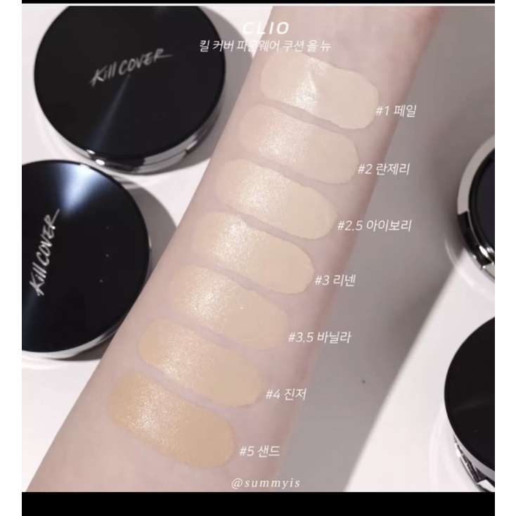 Phấn nước Clio Kill Cover Founwear Cushion All New SPF 50+ Lâu trôi, mịn da