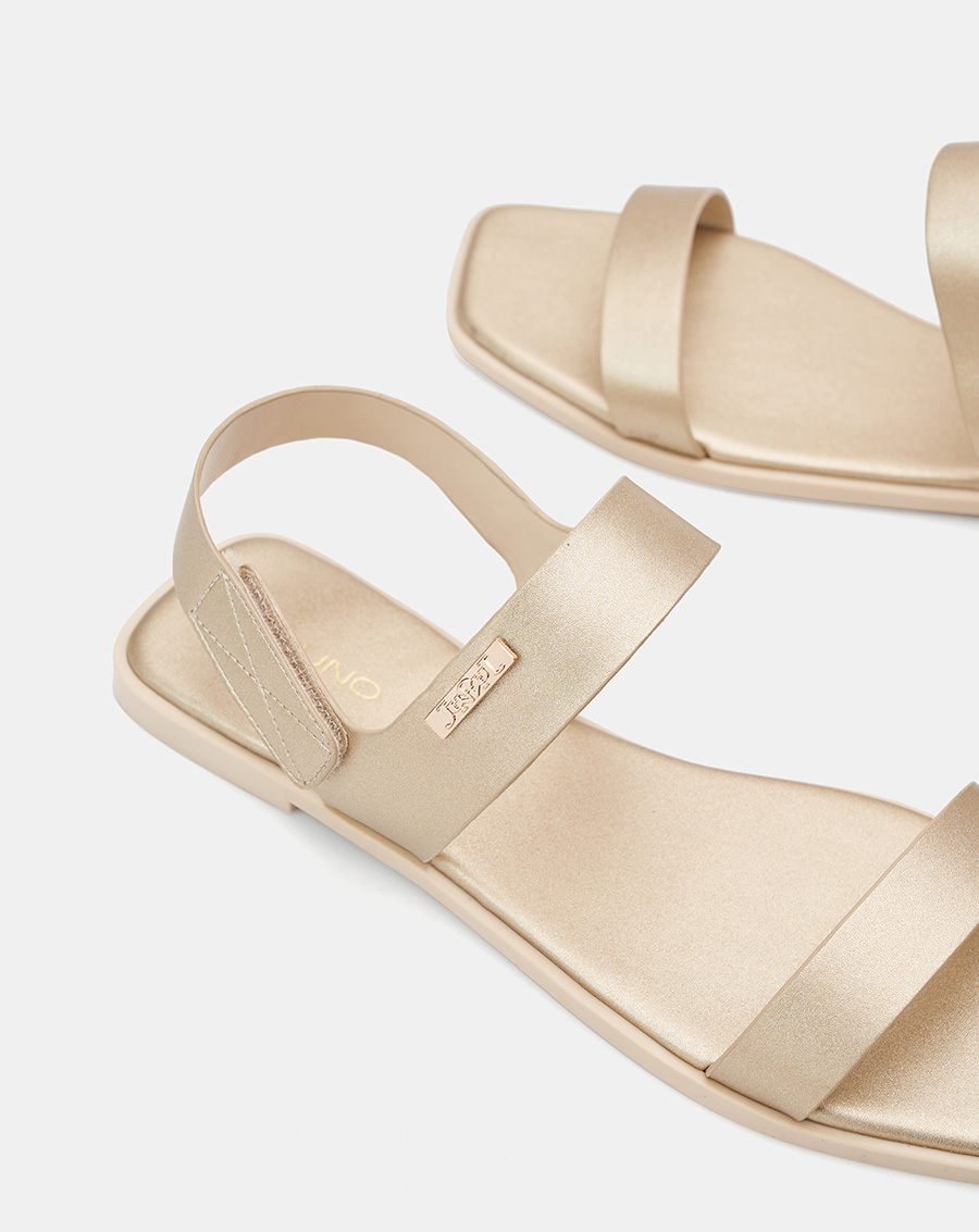 Giày Sandal Nữ 1cm Thời Trang JUNO Đế Bệt Quai Ngang Phối Khóa Trang Trí SD01137