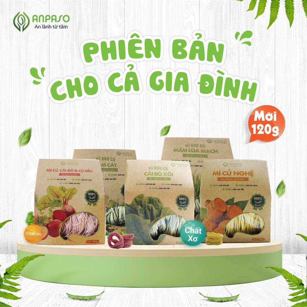 Mì Củ Nghệ Nguyên Chất Anpaso Eat Clean, Thanh Mát, Ăn Chay, Bổ Sung Chât Xơ, tốt cho tiêu hóa 120g