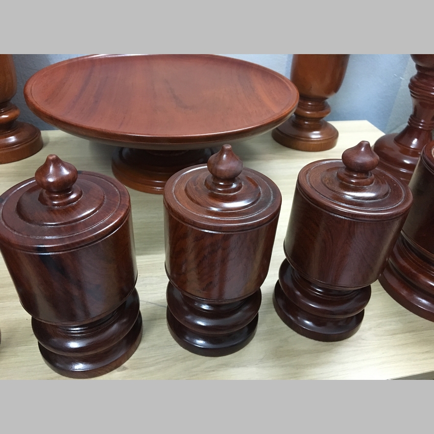 Bộ 3 đài thờ bằng gỗ gụ đựng chén nước thờ cúng, giá tận xưởng, hàng loại 1