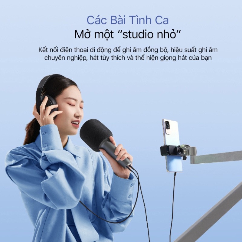 Micro karaoke kiêm loa bluetooth 5.1 Xiaomi MIJIA K âm thanh nổi khử tiếng ồn pin bền 2500mAh - Hàng chính hãng