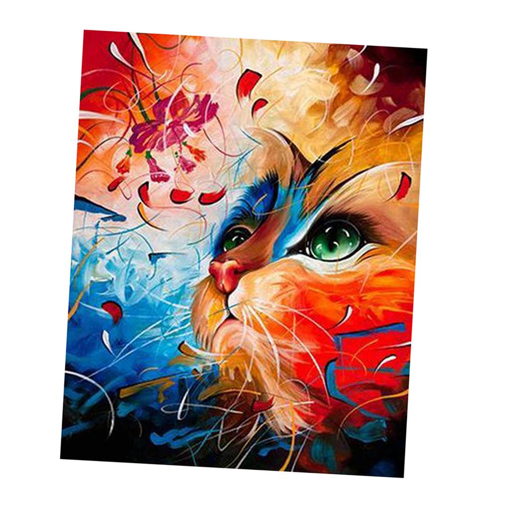 2 Set Oil Painting Paint by Number Kits for Kids Adults - Cats and Landscape