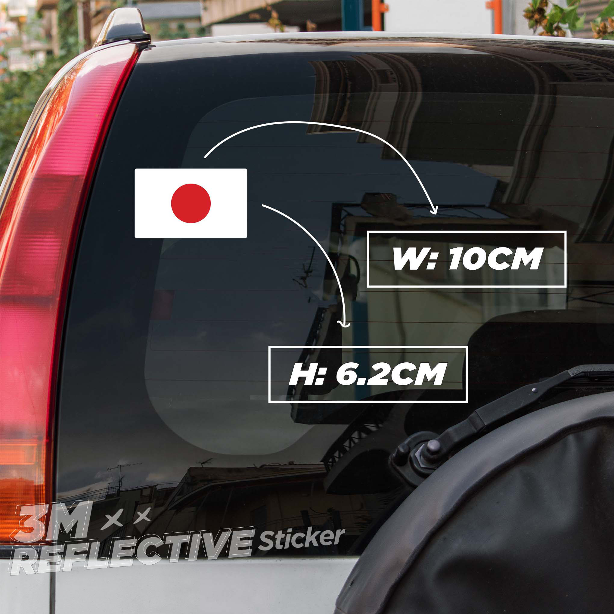Hình ảnh JAPAN FLAG 3M - Reflective Sticker Die-cut Hình dán phản quang thương hiệu STICKER FACTORY