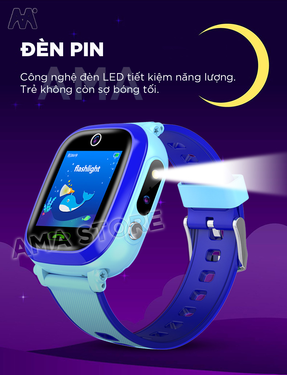 Đồng hồ Thông minh Trẻ em Gọi Video Chống nước Định vị Wifi Model AMA Watch Y36  Hàng nhập khẩu