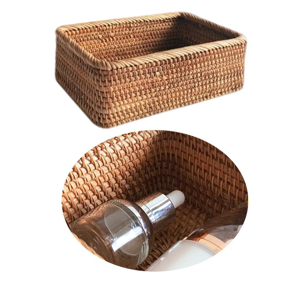 Handwoven Bread Basket Wicker Storage Tray Tea Drinks Home Decor