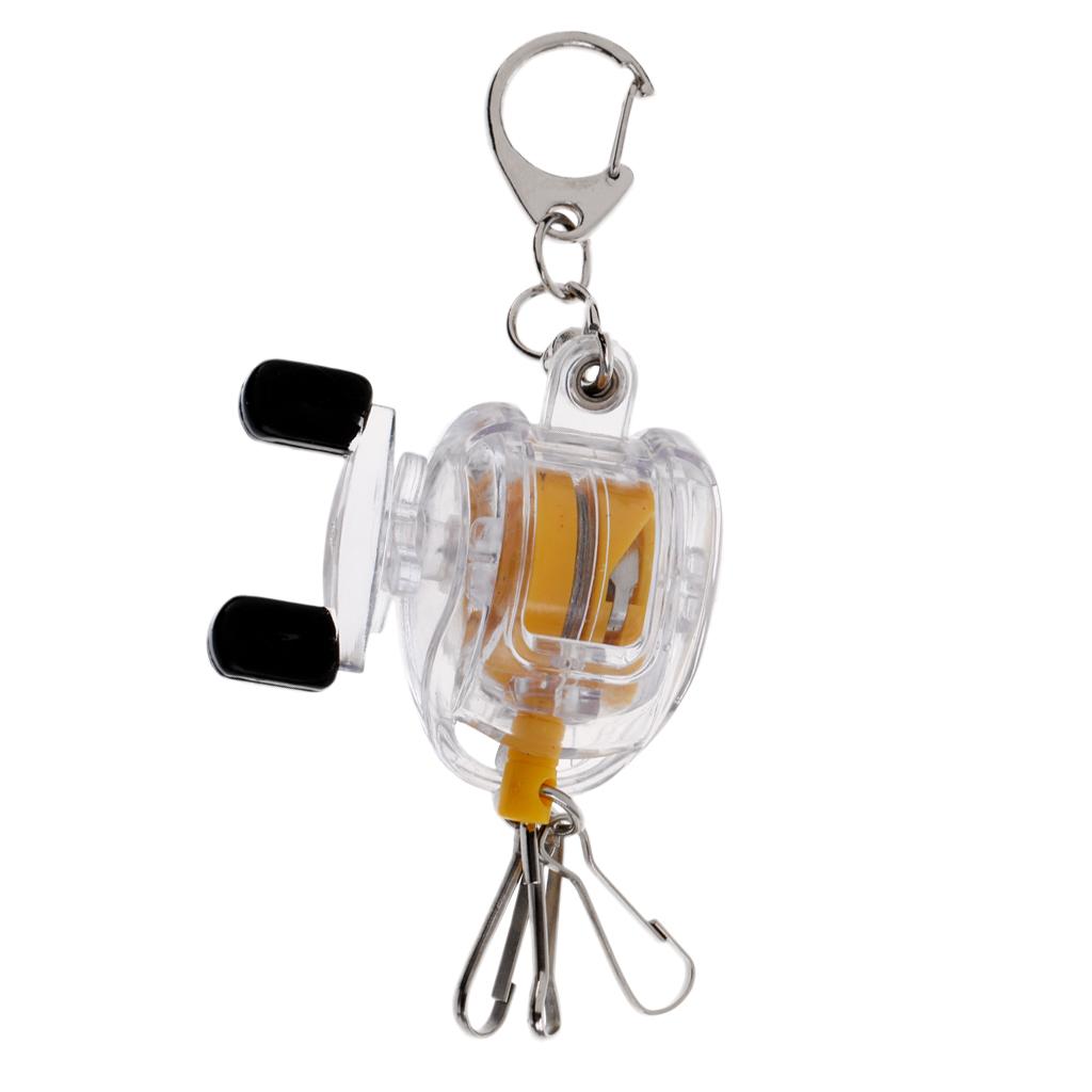 Fishing Zinger Key Chain Retractor Baitcasting Reel Key Ring Carabiner Clip
