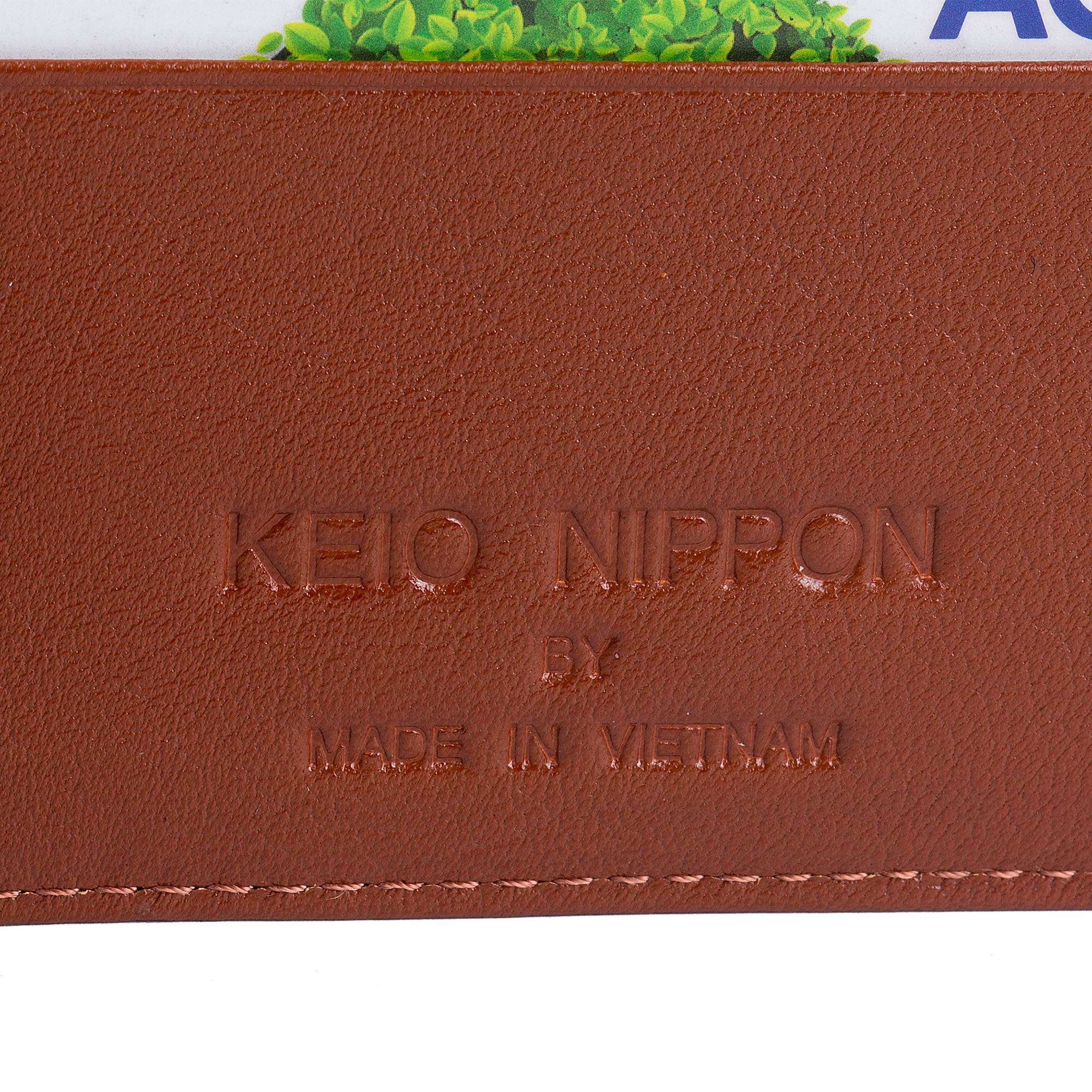 Ví Da Bò Nam KEIO NIPPON Cao Cấp Nhập Khẩu Italia, Khóa Kéo, Kích Thước 12x9,5cm DBNKK12