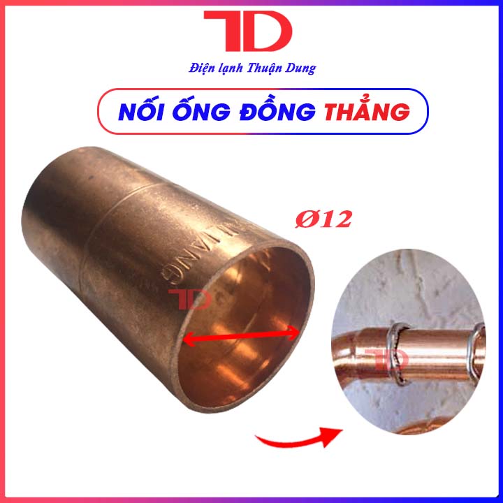 Cút đồng thẳng ,Măng xông nối đồng,Thu đồng các cỡ hàn nối ống đồng - Điện Lạnh Thuận Dung