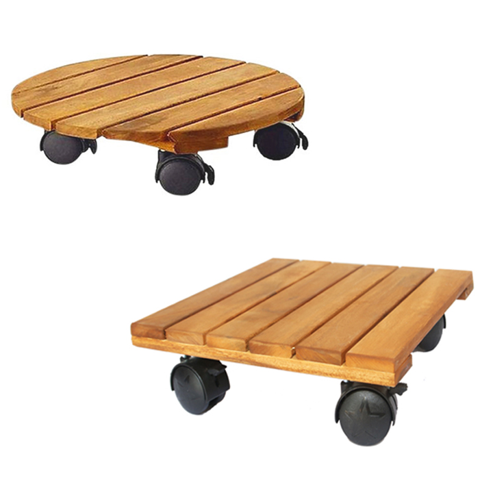Combo 2 đế lót chậu cây có bánh xe Tròn Vuông R30