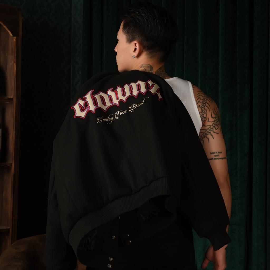 Áo khoác varsity jacket, bomber Z letter vải dạ, nam nữ unisex, form crop ngắn