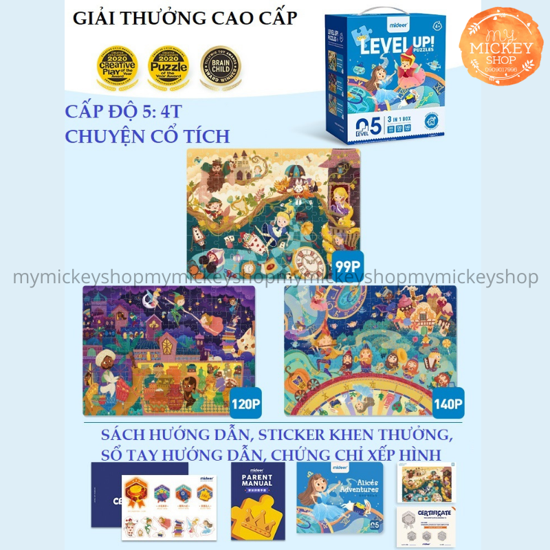 BỘ XẾP HÌNH 7 CẤP ĐỘ TỪ DỄ ĐẾN KHÓ THEO LỨA TUỔI - HÃNG MIDEER 7 ADVANCED LEVELS PUZZLE mẫu mới 2021