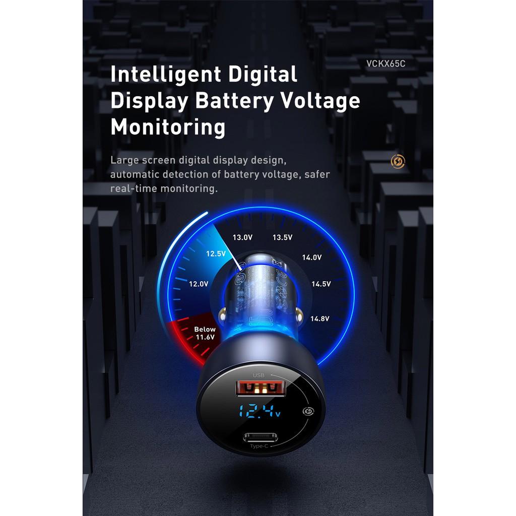 Tẩu sạc Baseus Particular Digital Display công suất cao 65W- Hàng chính hãng