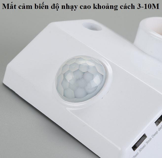 COMBO 2 ĐUI ĐÈN CẢM ỨNG CHUYỂN ĐỘNG, đui đèn cảm biến hồng ngoại, Có nút điều chỉnh sáng và thời gian