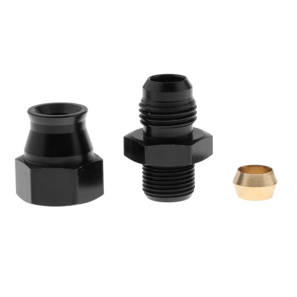 2pcs 6AN Male to 5/16" 8mm Hardline Fuel Hose Tube Straight Fitting Adapter